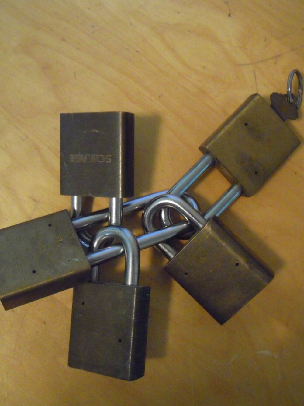 6 Schlage Commercial Brass Padlocks 1 Key for all